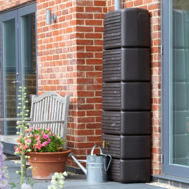 Slim Wood Wall Tank 330 Litres – Dark Wood Effect