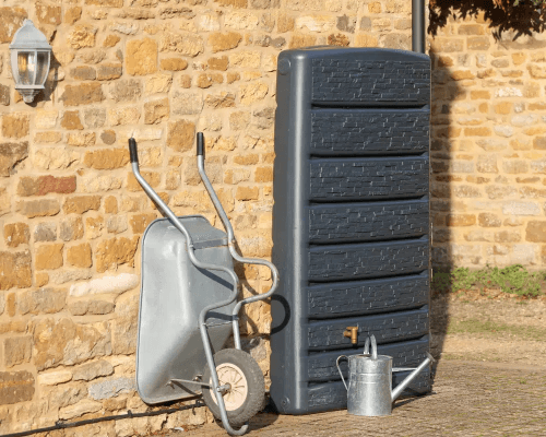 Extra Slim Stone Water Butt 400 Litres Graphite Grey