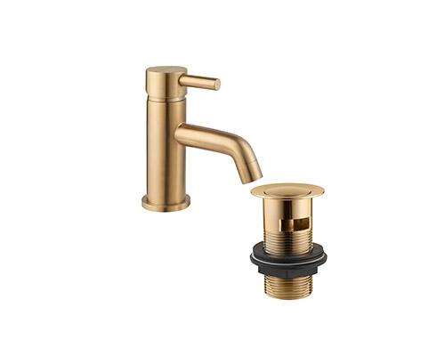 Motu Mini Basin Mixer - Brushed Brass