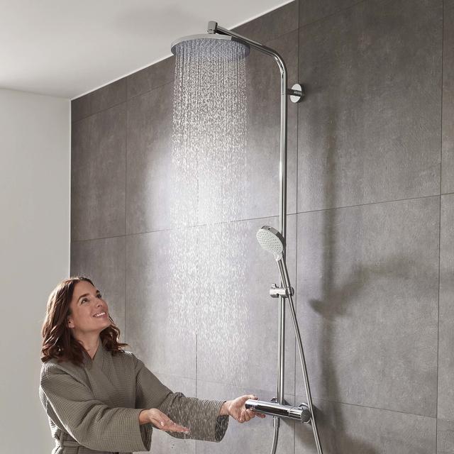 Crometta S Showerpipe 240 1jet EcoSmart with thermostatic